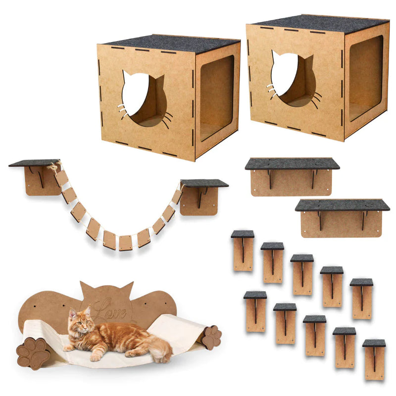 Playground para Gatos - Kit 16 Peças de Diversão e Aventura - Pet